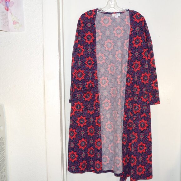 NWOT Lularoe Duster Length Floral Pocketed Cardigan Sz M - Picture 1 of 6
